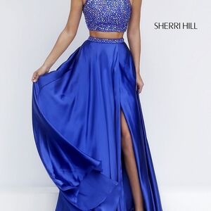 Sherri Hill Royal Blue Two-Piece Prom Dress